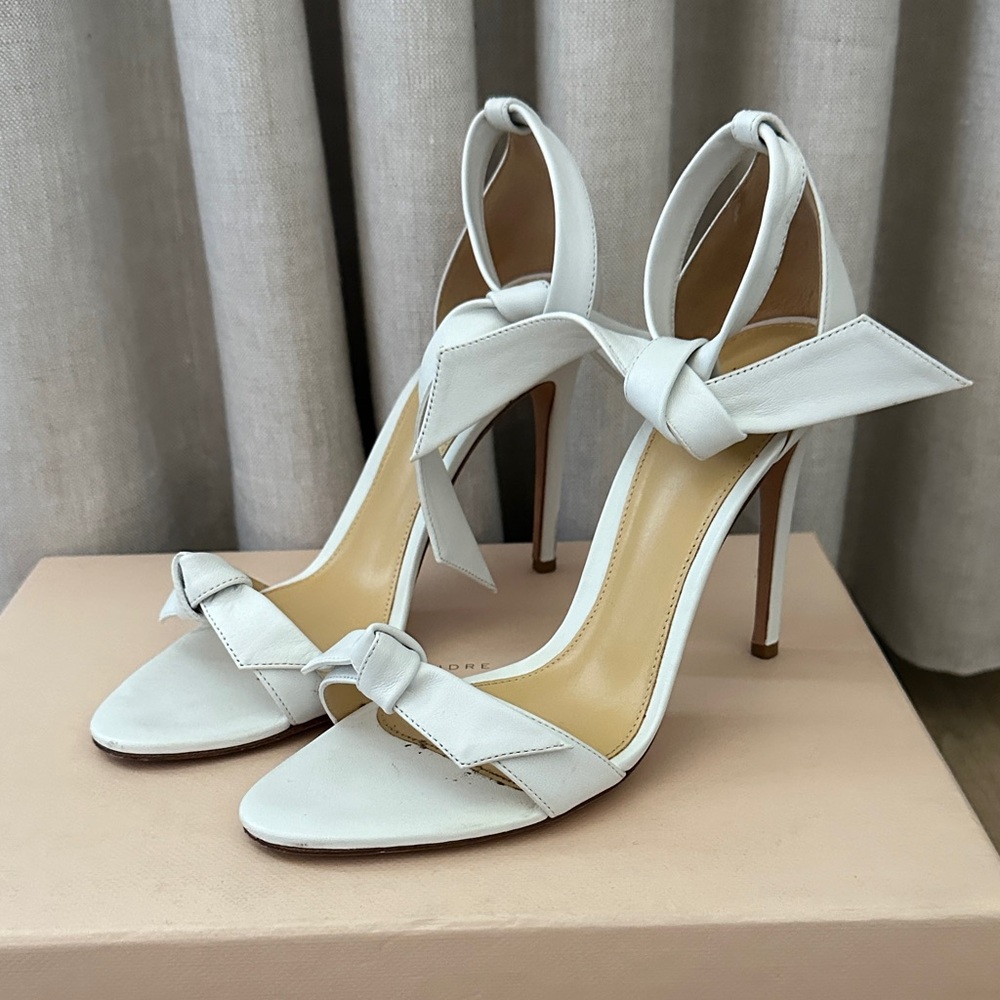 Alexandre Birman White Bow Heels